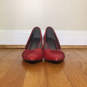 Red vintage pumps